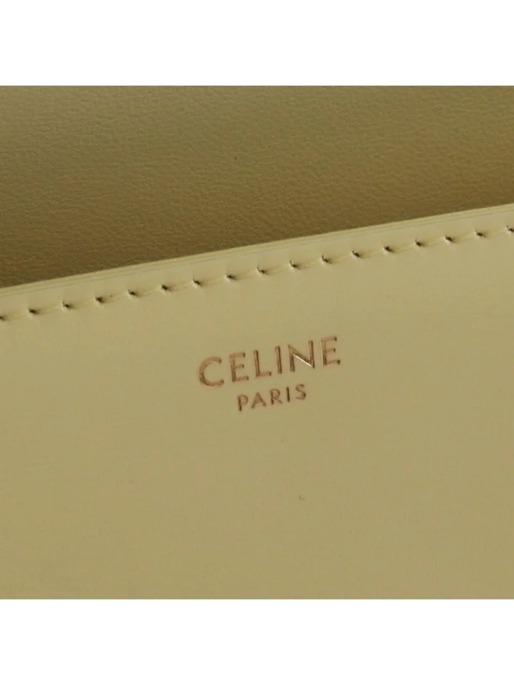 Celine Shoulder Bag Triomphe Light Yellow Leather